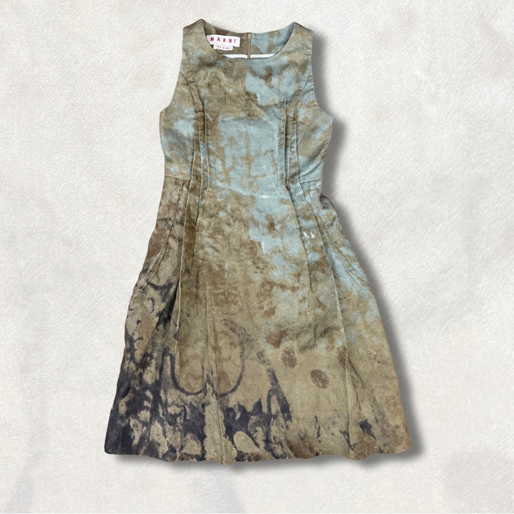 Authentic Marni Italian Wool/Silk
Abstract Print Dress - IT 38
